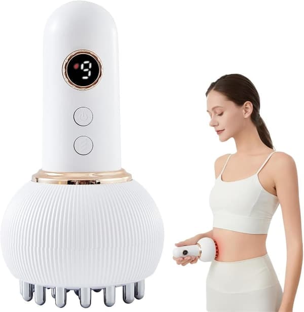 Lymfemassageapparat til kroppen – Lymfemassage med varme, lys og vibration mod cellulite Beige