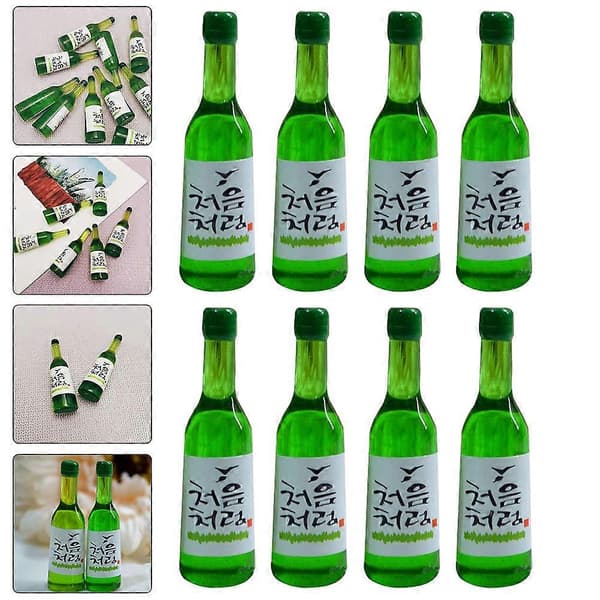 15 st Mini Koreanska Risvinflaskor Mini Vinflaskor Statyer Verklighetstrogna Vinflaskor Mini Husdekorationer Green 3.60X1.00X1.00CM