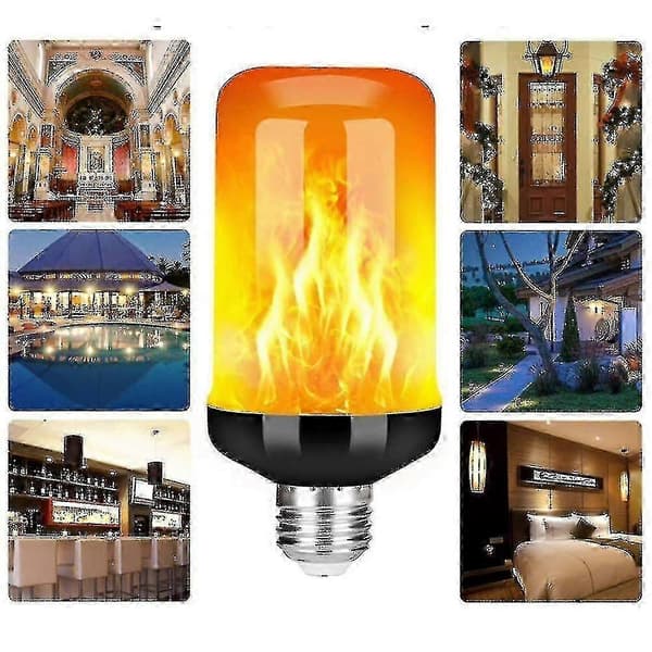 Højkvalitets LED flammepære, 4 tilstande flimrende lyspærer, E26/e27 base flammepære, jul 4Pcs