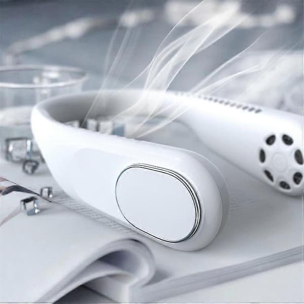 F60 Bærbar USB Halsventilator Bladløs Mini Køleventilator til Sommer Personlig Køler White