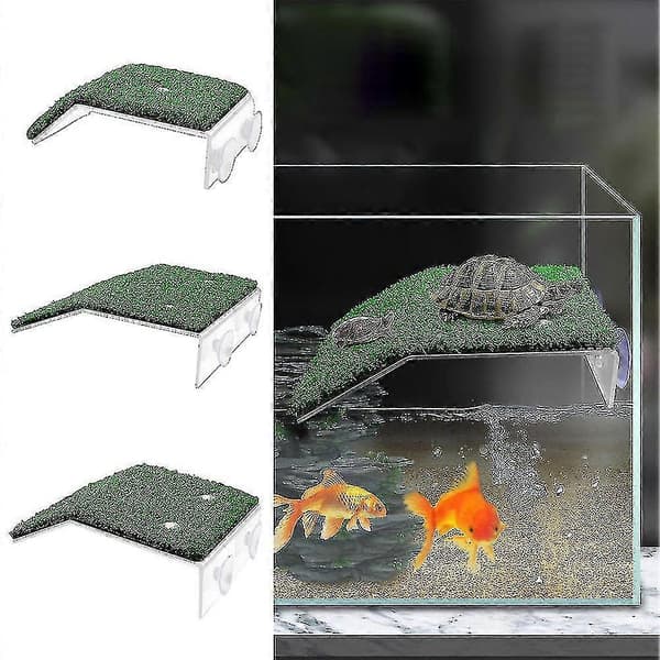 Sköldpaddsplattform med konstgräs för små reptiler L