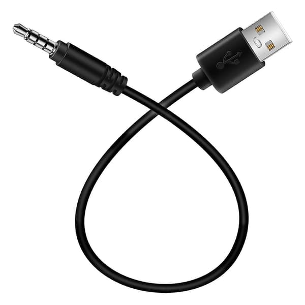 3,5 mm stik AUX lydstik til USB 2.0 han opladerkabel adapterledning til bil MP3 Black