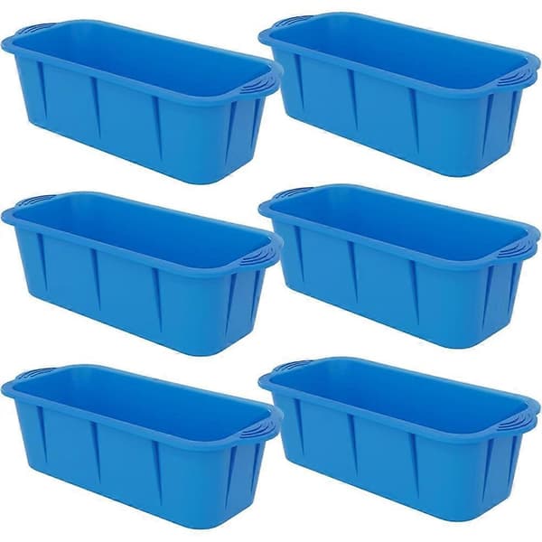 Extra stora isbitsformar 6-pack 18LB isbitsformar för isbad, återanvändbara isbitsbrickor för frys hemma isbad Blå