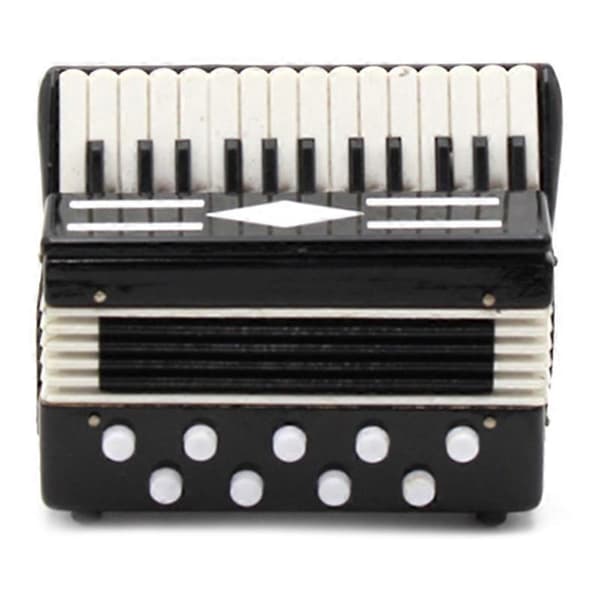 Miniature Harmonika Mini Musikinstrument Harmonika Udsøgte Musikinstrumenter Julepynt Black