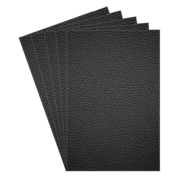 Lap - 5 læderlapper - reparationssæt - PU læder - sort - 20 x 30 cm - vandtæt - Multifunktionel - Selvklæbende - slidstærk - til