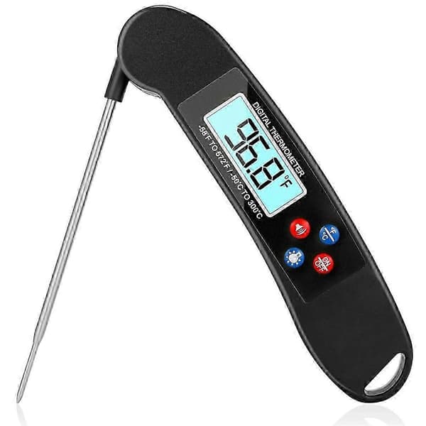 egnet til blinde digitalt talende kødtermometer vandtæt design til grilling_Kvalitetsgåvor Black