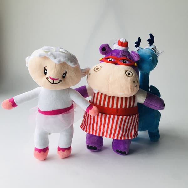 3 stk Doktor Doc McStuffins Muffin Hippo Plyslegetøj Dukker 30cm