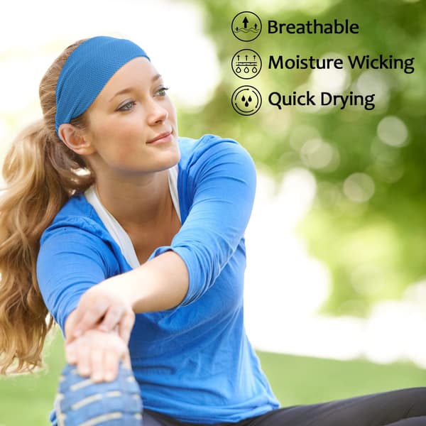 4 pcs Sweatband Headbands, Cooling Sweat-Wicking Headbands