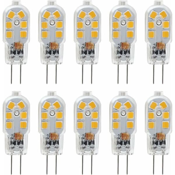 G4 LED-lampor 12V, 1W motsvarande 10W halogen, icke dimbar, 10-pack