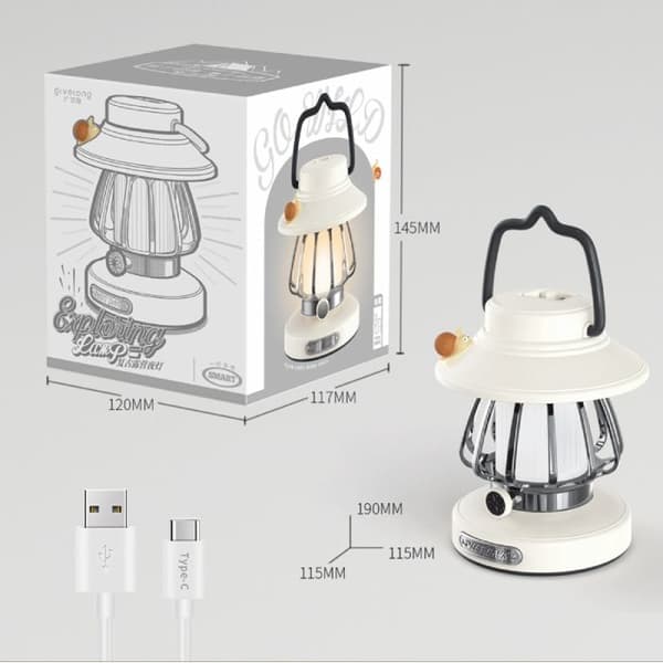 Portable Hanging Night Light (Snail Design); USB Rechargeable | Touch Control | PVC Material | Pink