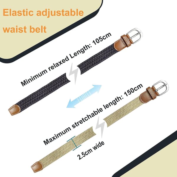 2024 Dambälten x 2 st - Elastiskt bälte dam, Dambälten för jeans & byxor, Smalt canvasbälte_Bra saker