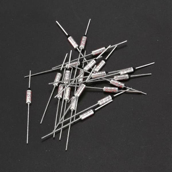 20 stk. RY-serie metall 192 Celsius 250v 10a termisk sikring-L Silver Tone
