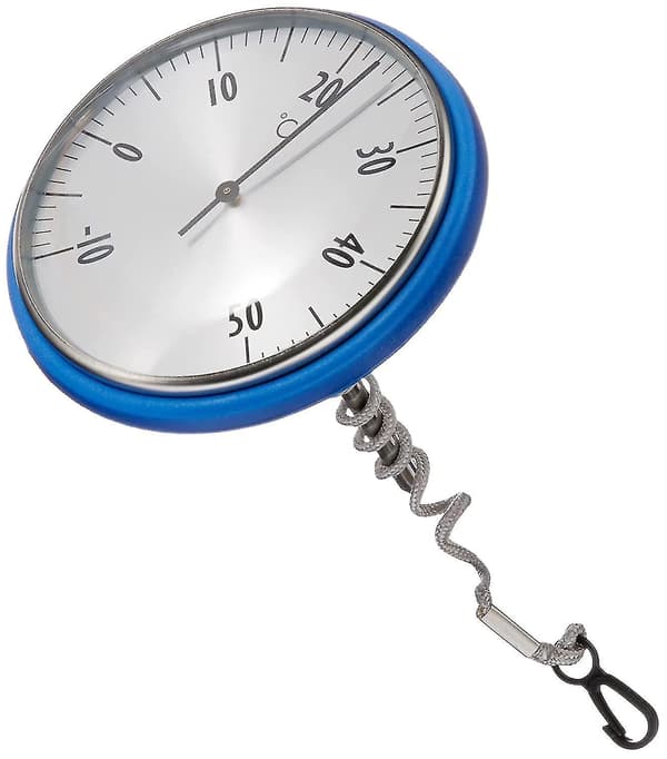 Analog pooltermometer, lämplig för pool och damm, rostfri, bekväm avläsning, blå_Quality Gift