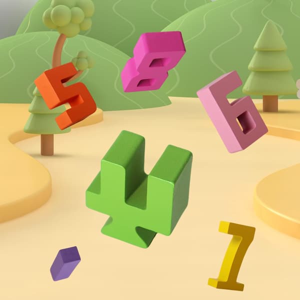 Digital Building Block Toys for Kids, 3D Digital Puzzle Counting Blocks, with Storage Board, Early Education Math Game