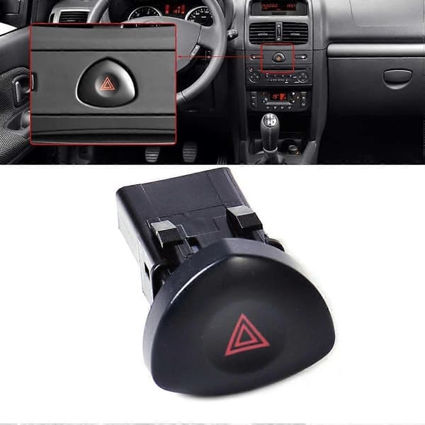 Advarselsknap Clio 2 Havariblink Advarselsknap til Clio MK 2 Sort 8200442723