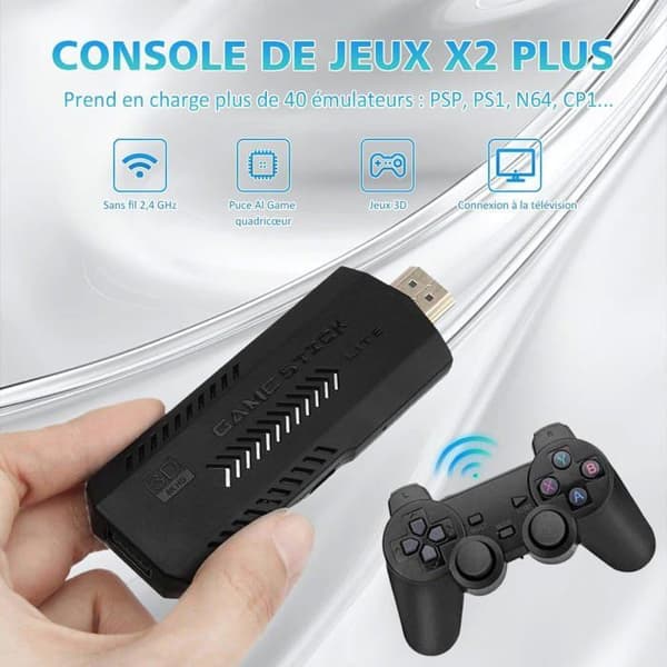 X2 Plus Retro Gaming Console - Two 2.4GHz Wireless Controllers, 128GB, Over 30,000 Classic Games, 4K HDMI Output, EmuELEC 4.3 System