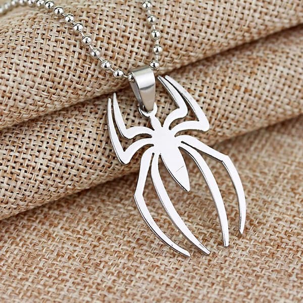 Højkvalitets Marvel Superhelte Rustfrit Stål Spider Sølv Mode Vedhæng Halskæde 1 Pcs Silver