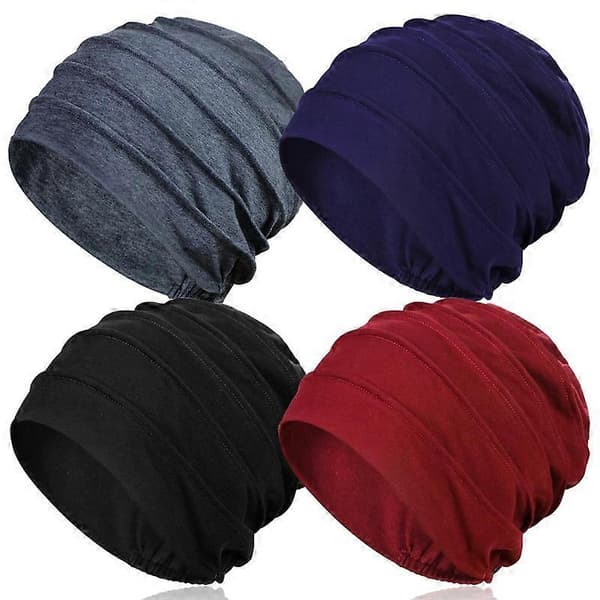 Högkvalitativa 4-pack Bomulls Chemo Mössor, Chemo Huvudbonader Cancer Hattar