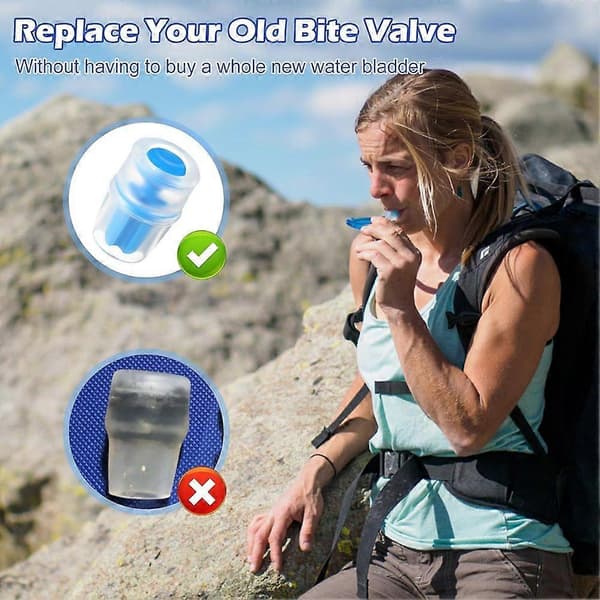 4-pak Udskiftningshætte til bideventil til vandblære, til Packs Hydraulics Reservoirs, Hydration Pack Bideventil_Bra saker Blue