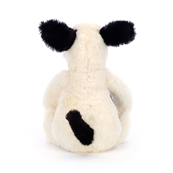 Jellycat Bashful Sort & Cremefarvet Hvalp Plysdyr 18cm