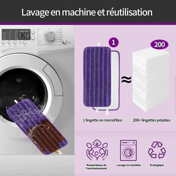4 erstatningsgjenbrukbare vaskbare mikrofiberkluter for Swiffer WetJet Spraymopper