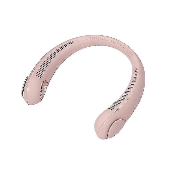 Mini Halsventilator Bærbar Hængende USB Genopladelig Luftkøler Bladeless Ventilator 3000mah pink