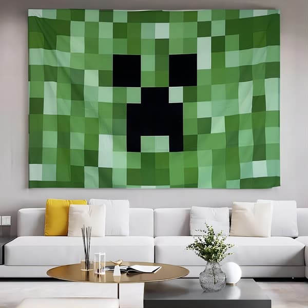 Seinävaate Minecraft-teema Syntymäpäiväjuhlat Seinävaate Kodintarvikkeet Seinävaate 75*100 75*100 Holding a pickaxe