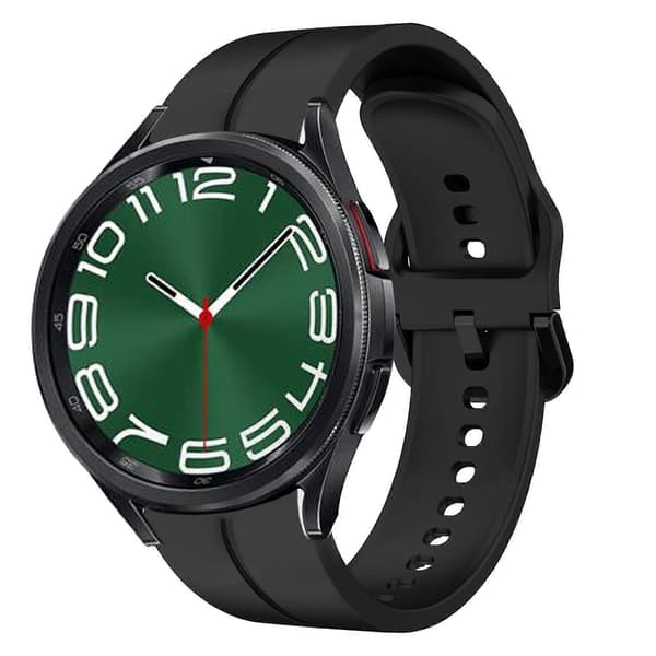Højkvalitets silikonerem til Samsung Galaxy Watch 6 Classic 47mm Black