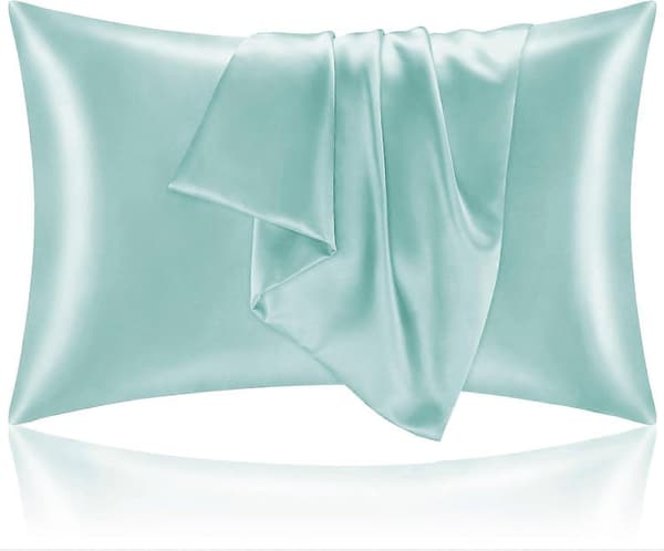 Pudebetræk - 1 stk - Simuleret silke - Polyester - lysegrøn - 51x76 cm - med lynlås - vaskbart - aldrig statisk elektricitet - Blødt sengetøj