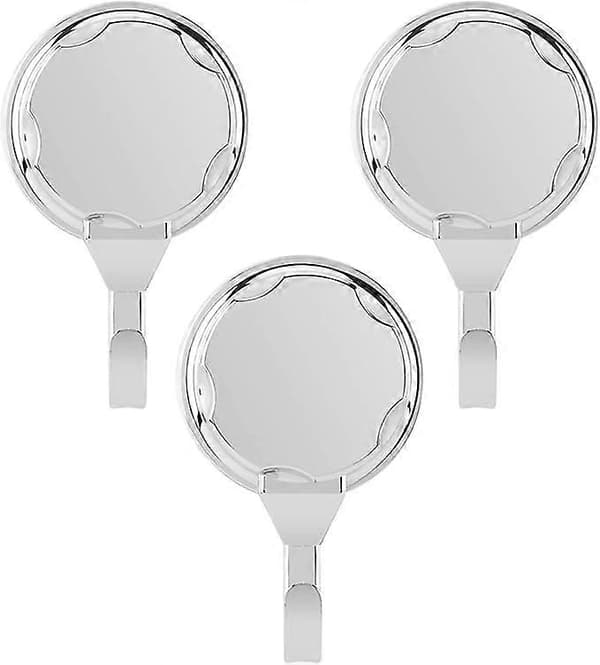 3-pack vakuum sugkoppskrokar väggmonterade kraftig ABS-plast