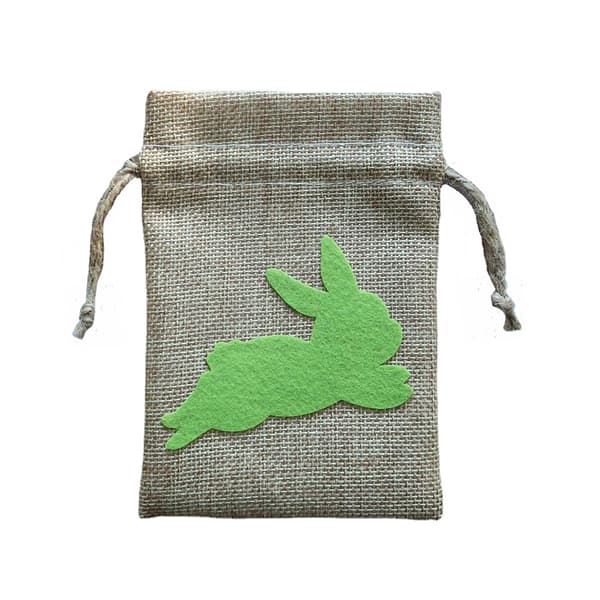 Easter Candy Container, Exquisite Easter Patterns, Drawstring Burlap Bags, 6 Pieces 14 x 10 cm, Multicolor, Perfect as Reusable Easter Gift Bags