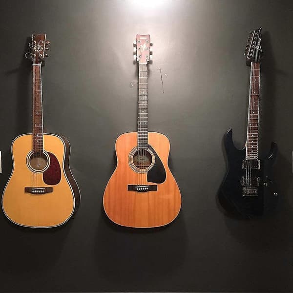 5-pack Svart Gitarrhängare Väggfäste Display Med Skruvar Passar Gitarer