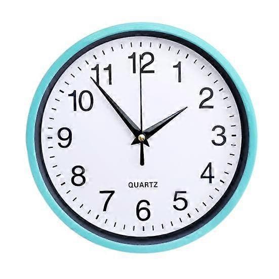 Silent Wall Clock No Ticking Sound Large Number Round Clock light blue