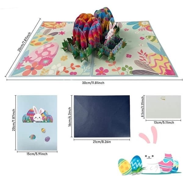 3D Easter Card, Pop-up Easter Card, 3D Easter Greeting Card, Pop-up Greeting Card, Holiday Greeting Card