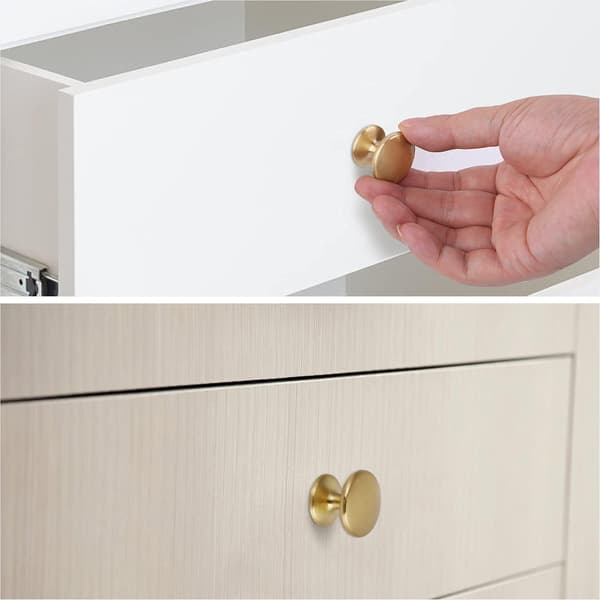 Round Cabinet Knobs, Gold Door and Drawer Pulls, Stainless Steel Cabinet Knobs, Pack of 12. 26 * 22mm Negro