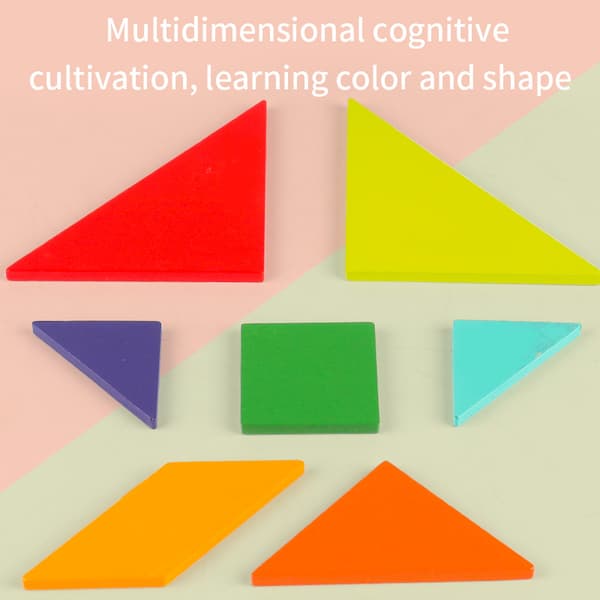 Fun Tangram Puzzle for Teaching, Early Learning Materials for Children, Educational 3D Geometric Shape Puzzle for DIY
