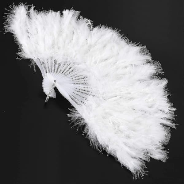 Dame fjerfane 1920'er Burlesque Kostume Tilbehør - Hvid