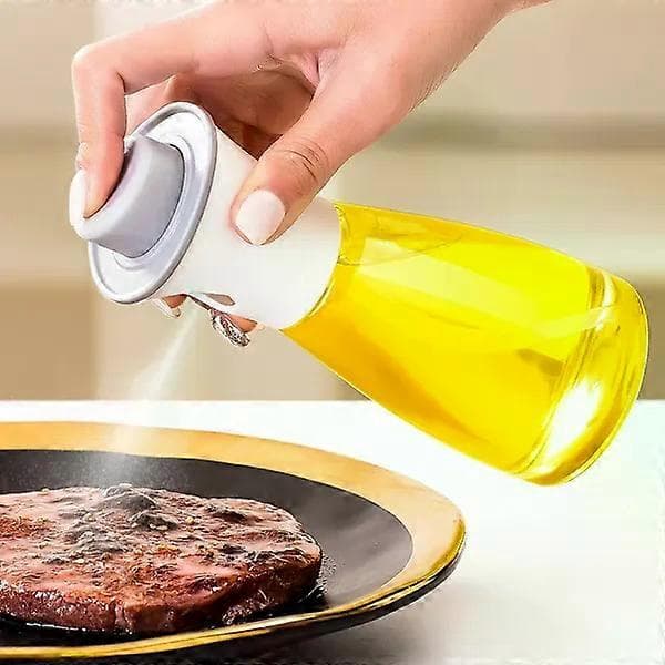 Oljeflaska med sprayfunktion i glas, vit, 150 ml