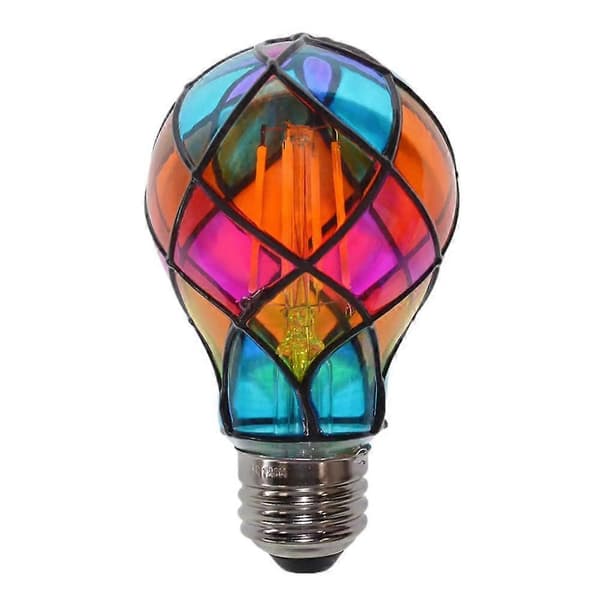 Hand-Painted LED Glass Light Bulb Warm White Light for Festivities and Home Decor