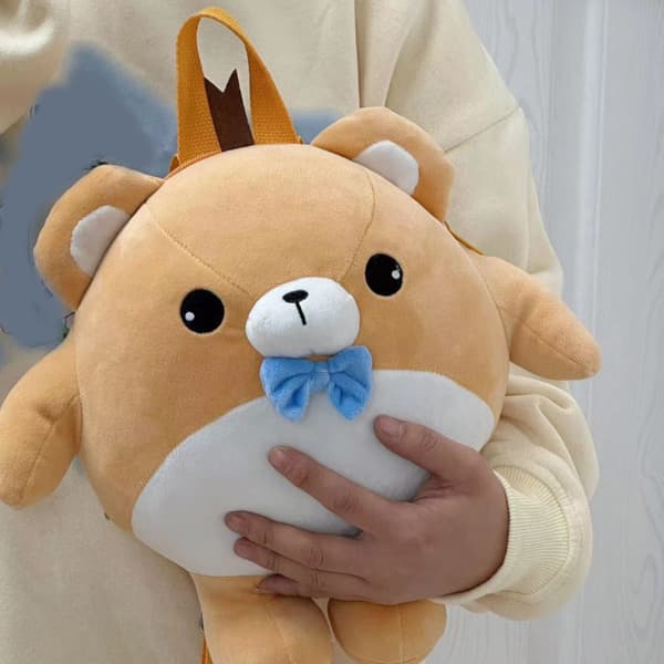 Bear Backpack Soft Plush Doll Toy Large Capacity Bag Adjustable Shoulder Strap for Travel Bear Free Size