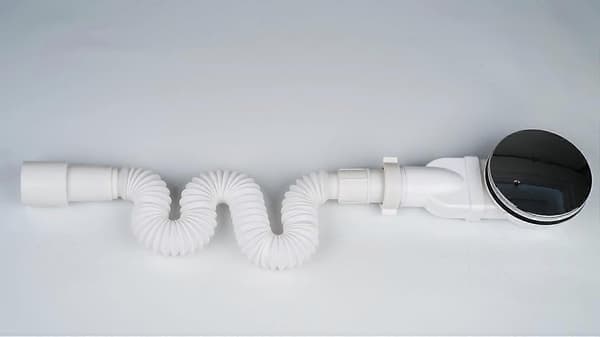 Duschkarssifon - Extra platt duschkar - ABS - vit - Avloppsanslutning - Installationshöjd 40mm - För platta duschkar