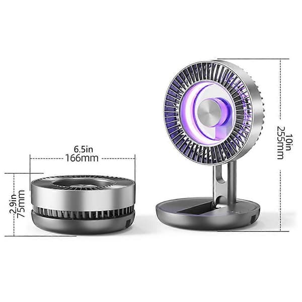 USB skrivebordsventilator Turbos højhastighedsstrøm Udendørs camping og rejser Grey