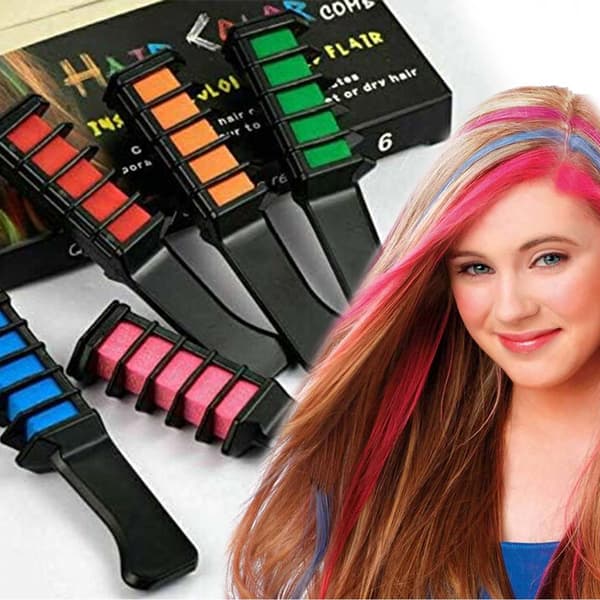 6-pakkaus hiusliituja, väliaikaiset hiusvärikynät, monivärinen multicolor