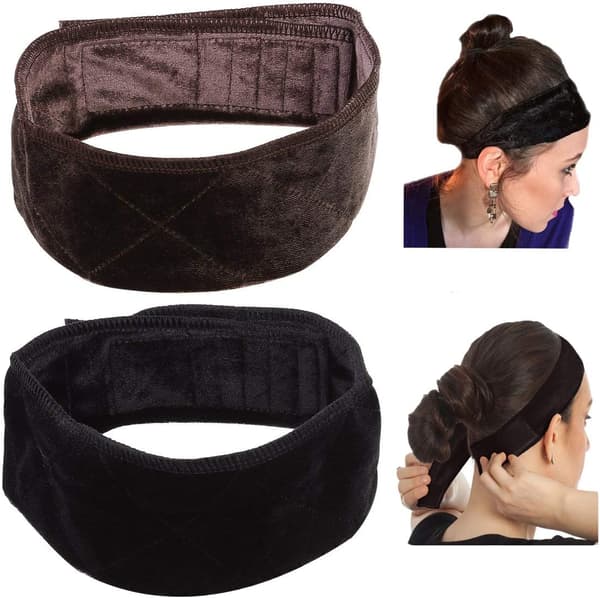 Set med 3 Wig Grip Band Sammet Elastiskt Band, Justerbar Huvud