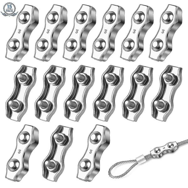 15 stk. M3 Wire Reb Kabelsamling 2-post Kabelsamlinger Clips Holdbare Duplex Wire Reb Clips Samlinger Kraftig Rustfrit Stål Duplex Bolt Kabelsamling Til