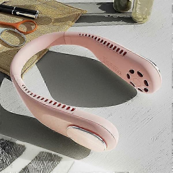 F60 Bærbar USB Halsventilator Bladløs Mini Køleventilator til Sommer Personlig Køler Pink