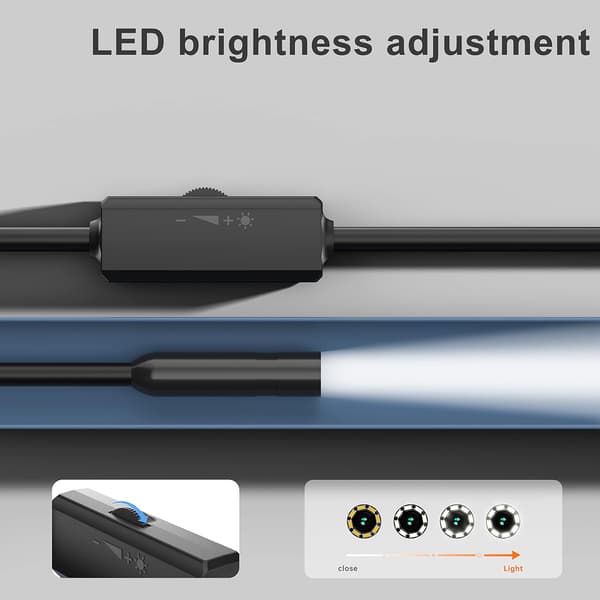 Endoscope for iPhone, ILIHOME Inspection Camera with 5.5mm Lens, 5 Meter Semi-Rigid Cable Borescope IP68 Waterproof 5m
