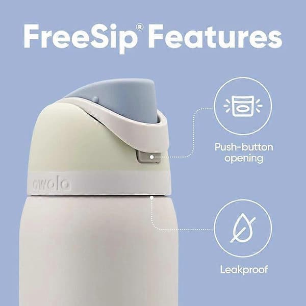 Owala FreeSip Isoleret Vandflaske i Rustfrit Stål 24/32oz Hvid T 32oz