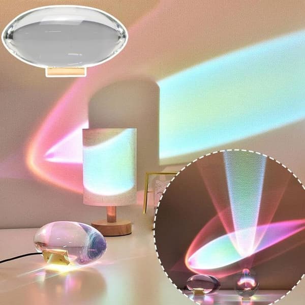 LED-projektorbordslampe – 7 lysfarver, 5 lysstyrkeniveauer, natlampe til børneværelse og soveværelse