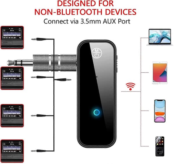 Bil Bluetooth 5.0-mottaker, Bil Bluetooth Jack Auxiliary 3.5mm Jack Trådløs Bærbar Lydadapter Car_Bra saker